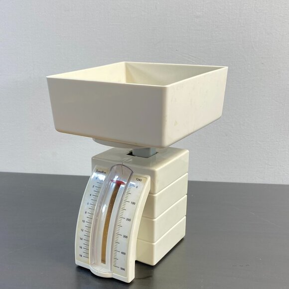 Vanilla White Plastic TERRAILLON Kitchen Scales, Max 500 G, Working, Vintage - Picture 1 of 10